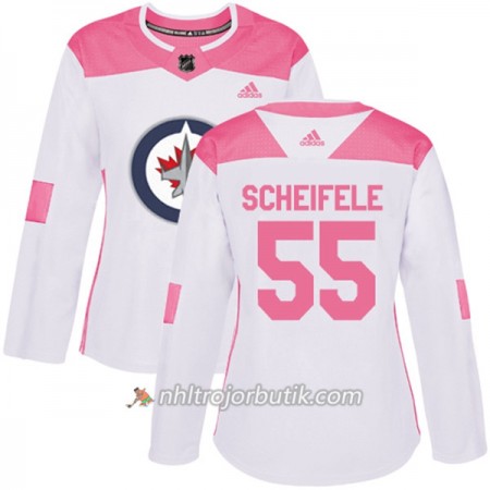 Dame Ishockey Winnipeg Jets Tröja Mark Scheifele 55 Adidas 2017-2018 Vit Rosa Fashion Authentic